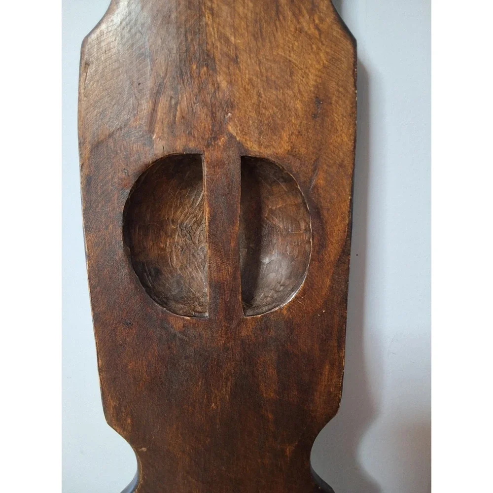 Vintage Hand-Carved Wooden Decorative Shield. Used For Defense Or Ceremonies
